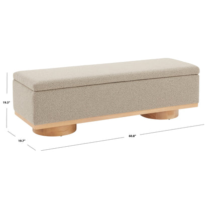 Banc de rangement SAFAVIEH Couture Sunneva Boucle - 155 cm L x 51 cm P x 48 cm H