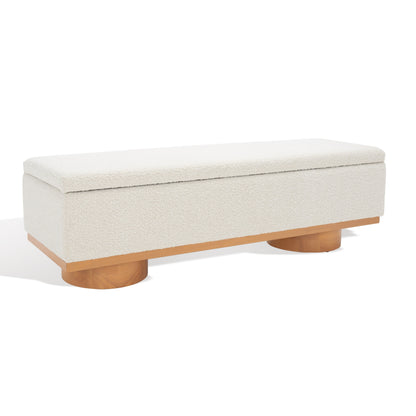 Banc de rangement SAFAVIEH Couture Sunneva Boucle - 155 cm L x 51 cm P x 48 cm H