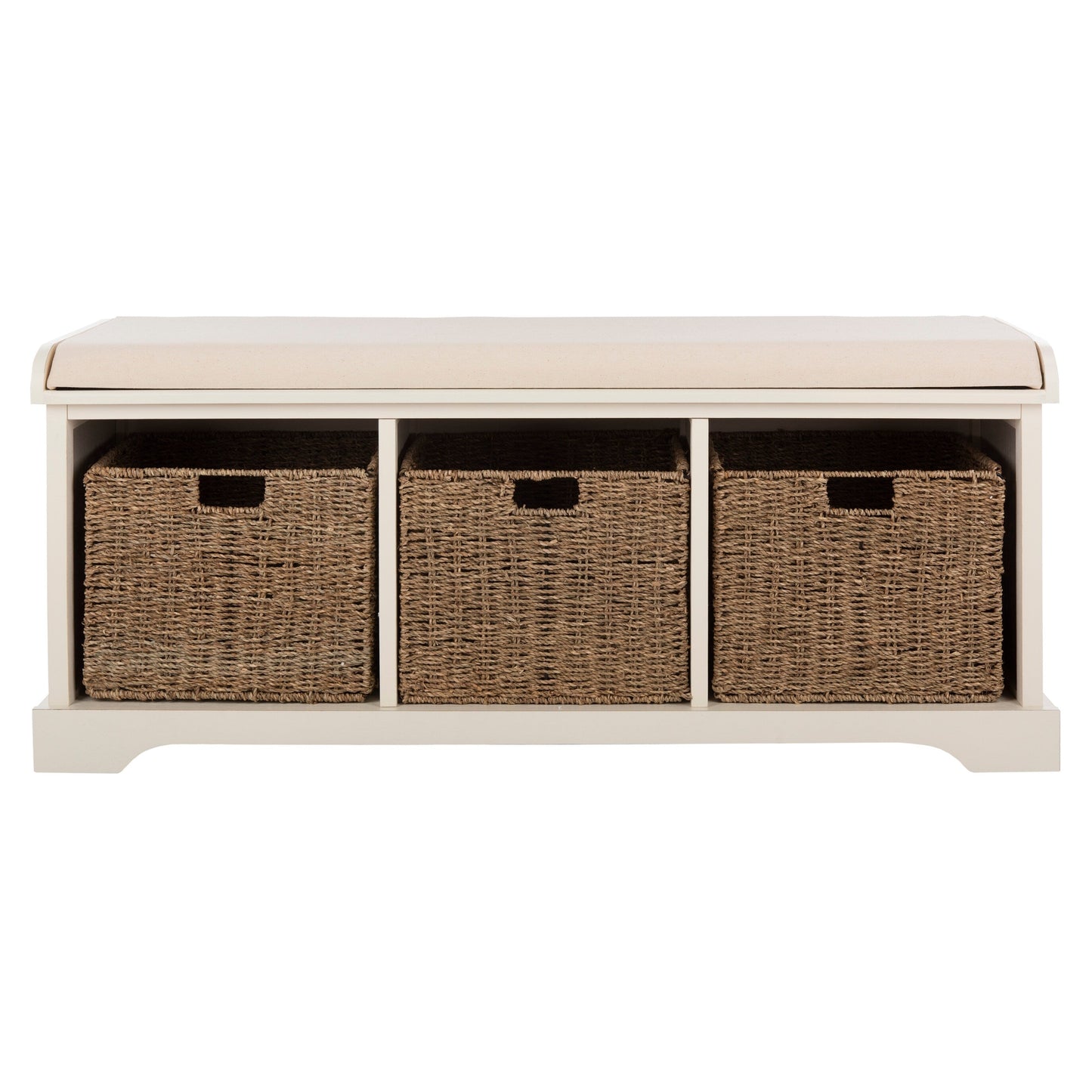 Banc de rangement SAFAVIEH Eola Gris/Blanc - 47 x 16,1 x 19,9 cm - 47 cm L x 16 cm P x 20 cm H