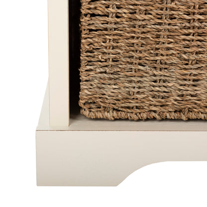 Banc de rangement SAFAVIEH Eola Gris/Blanc - 47 x 16,1 x 19,9 cm - 47 cm L x 16 cm P x 20 cm H