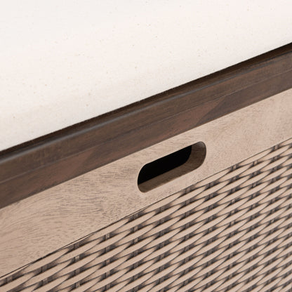 Banc de rangement SAFAVIEH Fiorello à 3 tiroirs avec coussin - 120 cm (L) x 38 cm (l) x 48 cm (H)