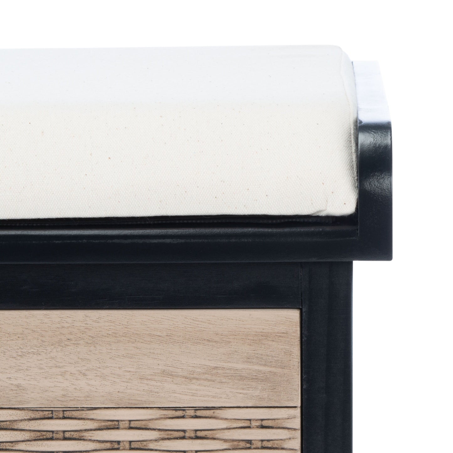 Banc de rangement SAFAVIEH Fiorello à 3 tiroirs avec coussin - 120 cm (L) x 38 cm (l) x 48 cm (H)