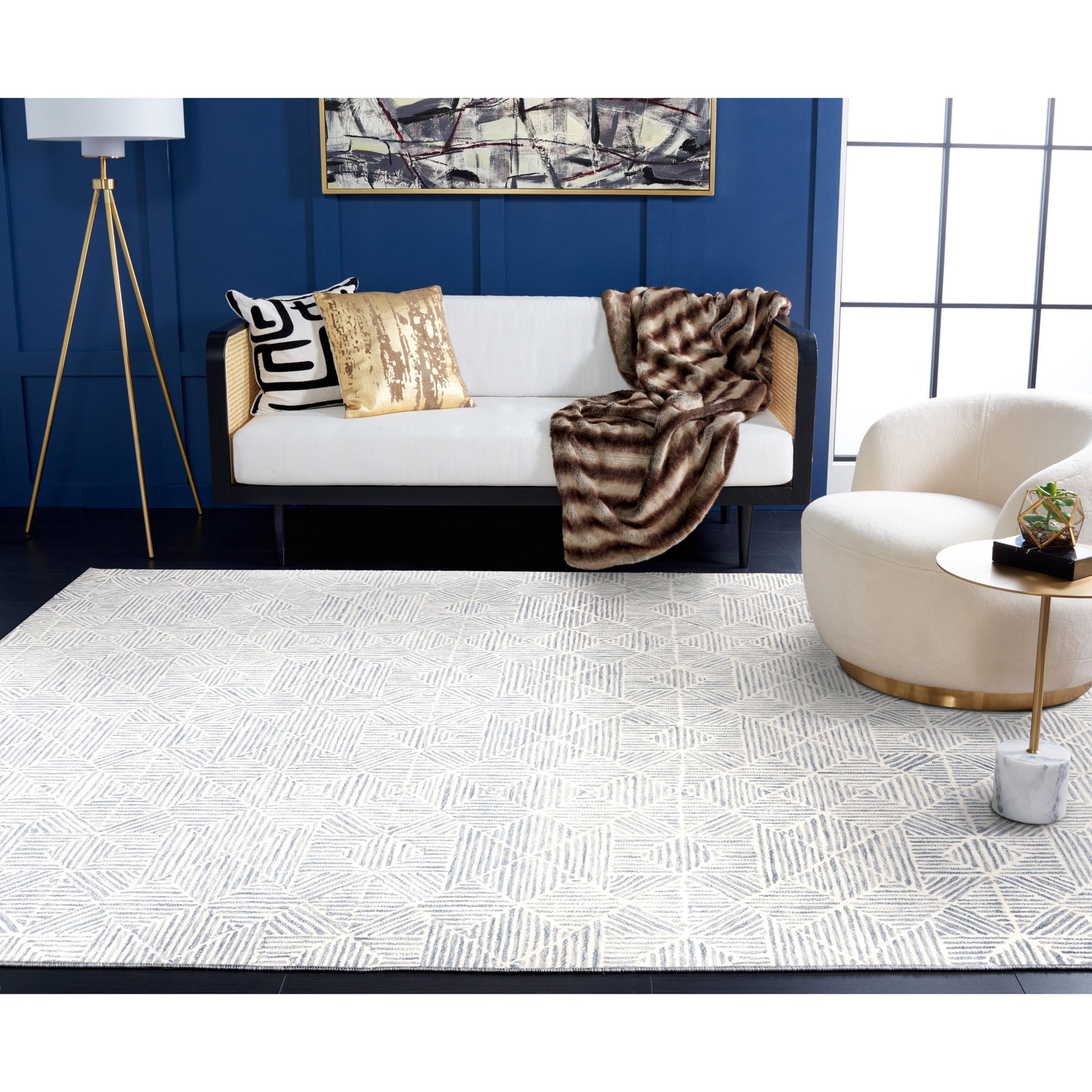 Tapis moderne en laine SAFAVIEH fait main, abstrait, Harmonna