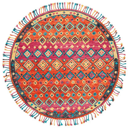 Tapis en laine Aspen Hysnie éclectique orange/fuchsia fait main SAFAVIEH