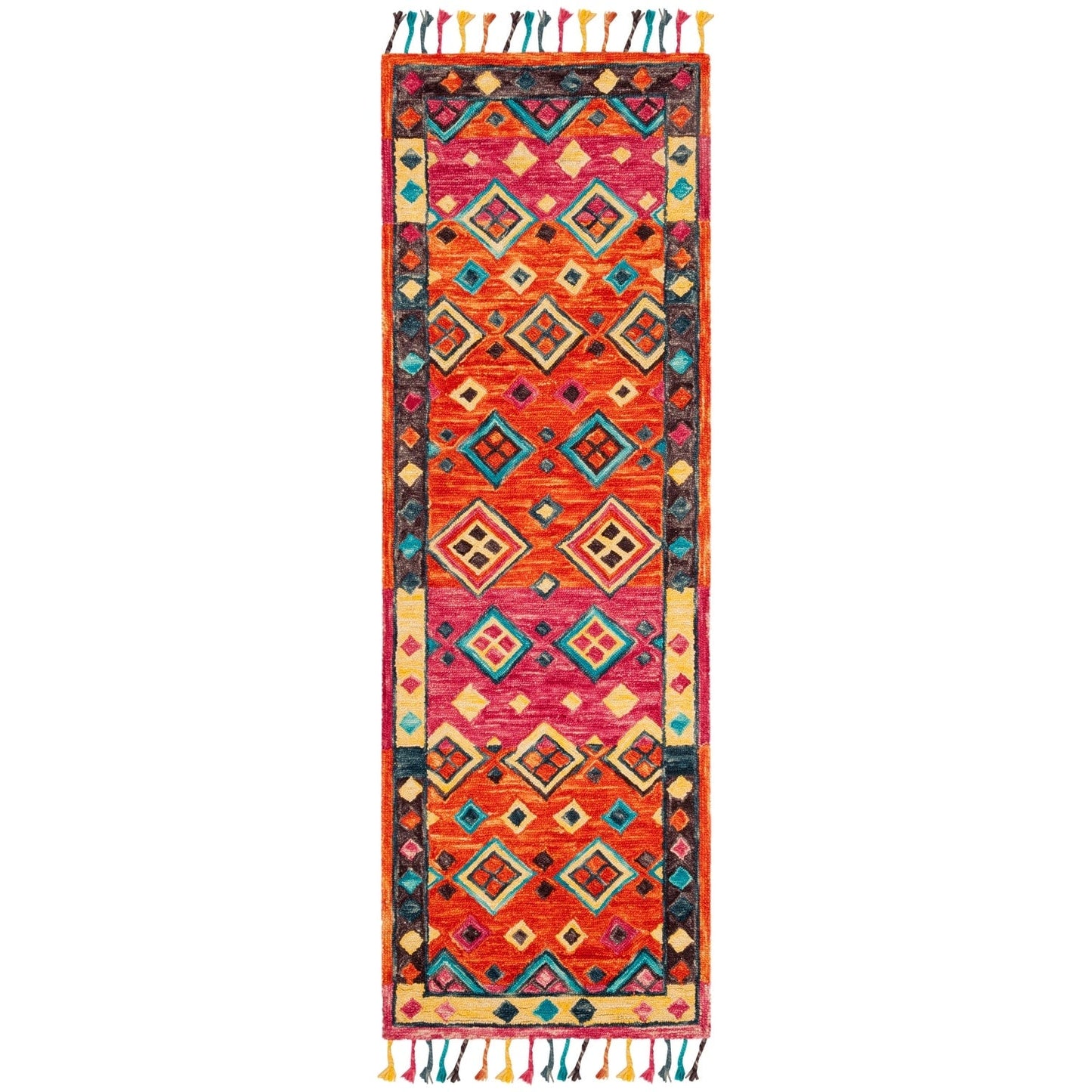 Tapis en laine Aspen Hysnie éclectique orange/fuchsia fait main SAFAVIEH
