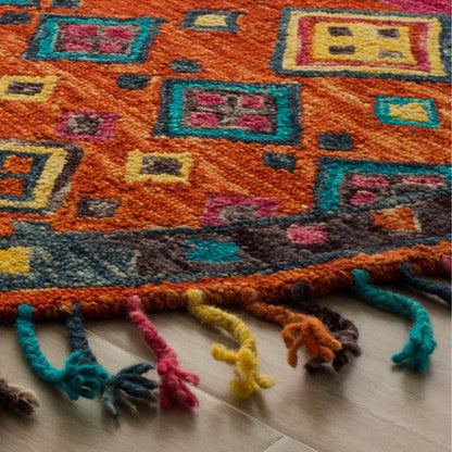Tapis en laine Aspen Hysnie éclectique orange/fuchsia fait main SAFAVIEH