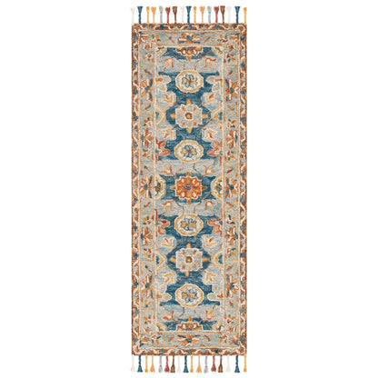 Tapis en laine à pompons Aspen Kimm Boho fait main SAFAVIEH