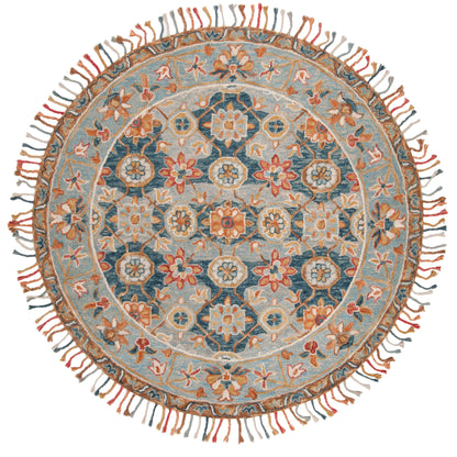 Tapis en laine à pompons Aspen Kimm Boho fait main SAFAVIEH