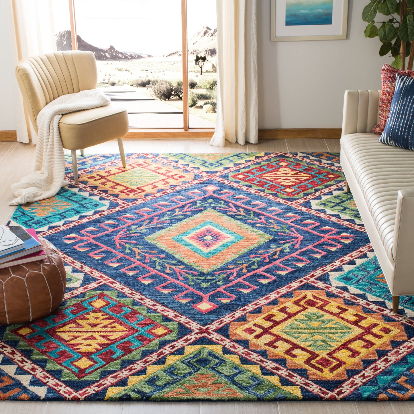 Tapis en laine Aspen Marisca Boho Tribal fait main SAFAVIEH