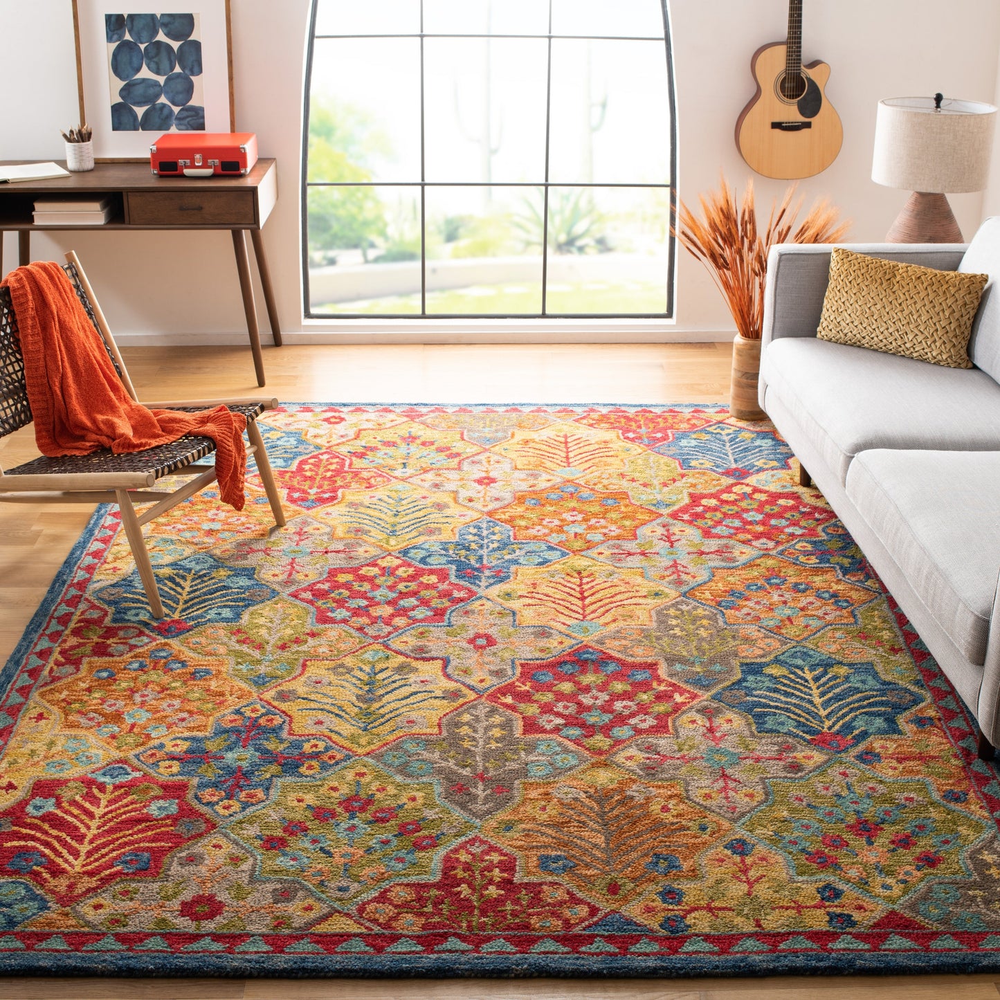 Tapis en laine Aspen Reemtdine Boho Tribal fait main SAFAVIEH