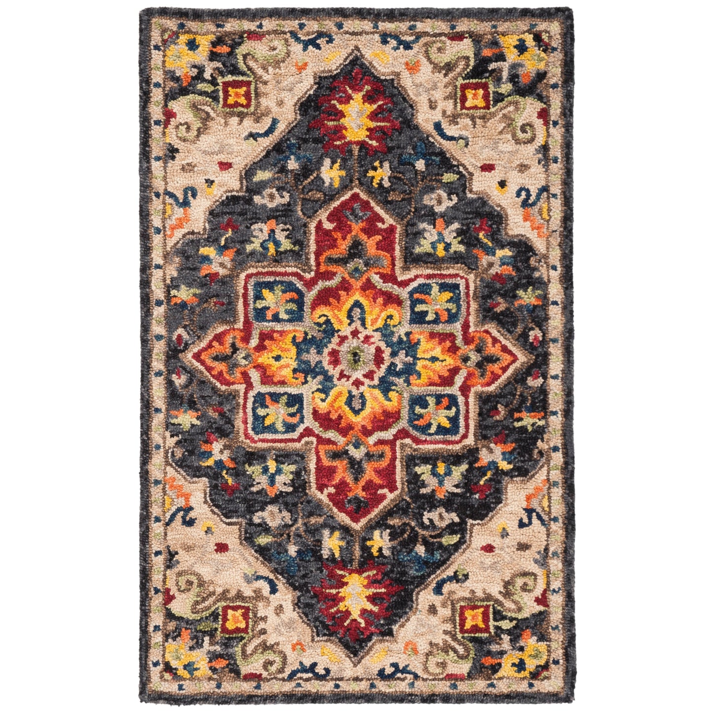 Tapis en laine Aspen Rosmarie Boho Tribal fait main SAFAVIEH