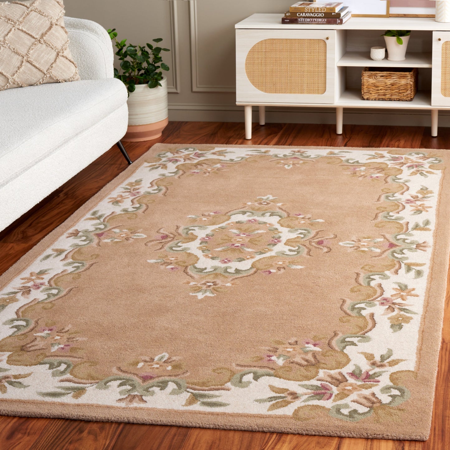 Tapis traditionnel en laine SAFAVIEH fait main, style Aubusson Hale.
