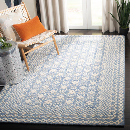 Tapis en laine moderne à motif floral Barbara, fait main, SAFAVIEH