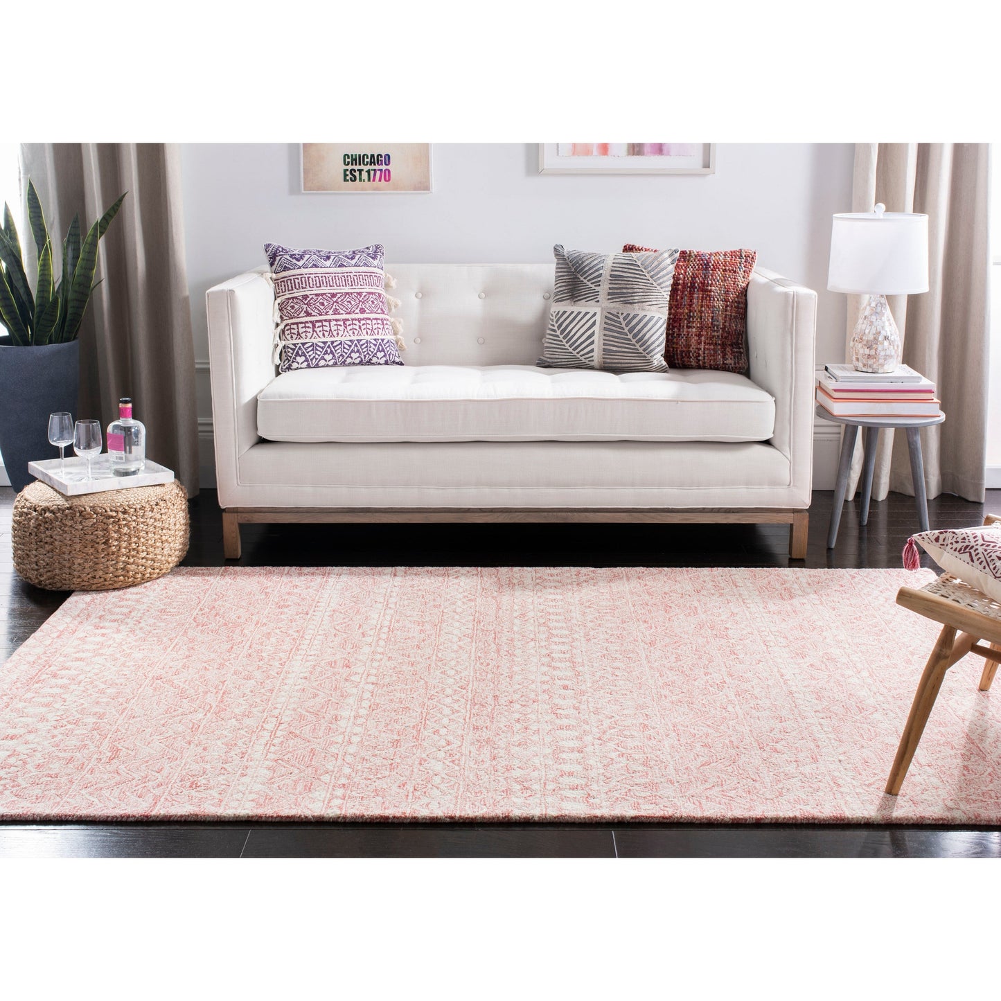 Tapis en laine moderne à motif floral SAFAVIEH fait main Blossom Cateluta