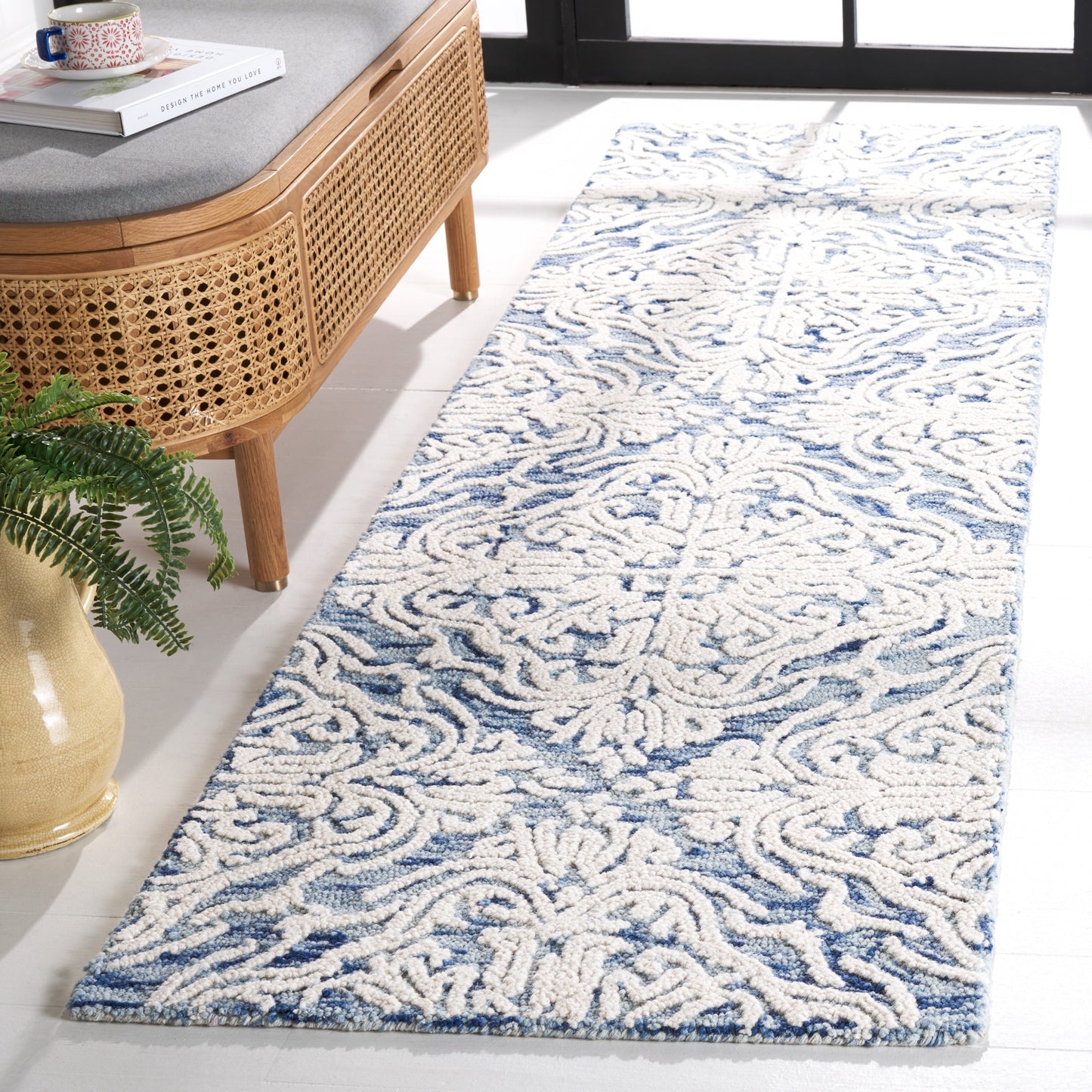 Tapis en laine moderne à motif floral Gertrida fait main SAFAVIEH