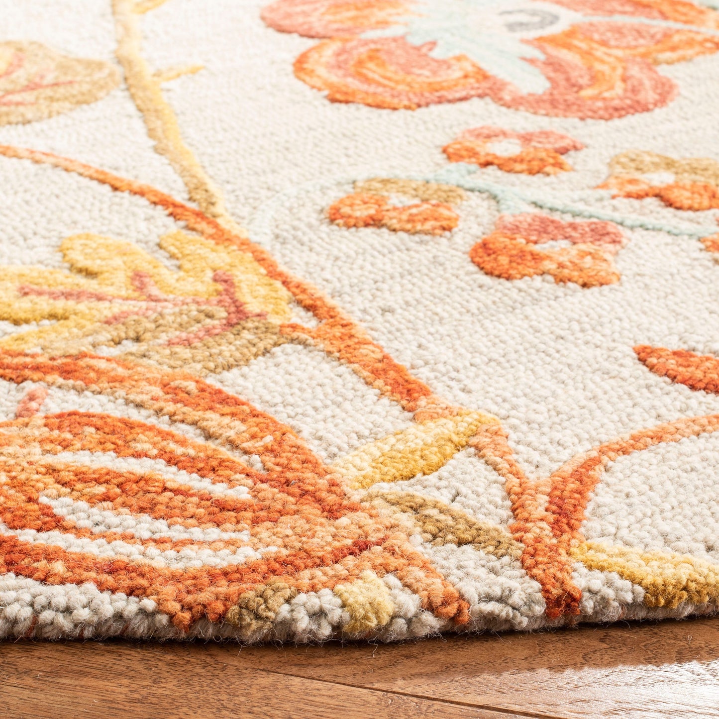 Tapis en laine moderne à motif floral SAFAVIEH fait main Blossom Hysnije
