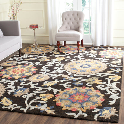 Tapis en laine moderne à motif floral Blossom Maaret, fait main par SAFAVIEH