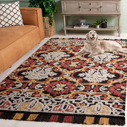 Tapis en laine à motif floral Porzia fait main SAFAVIEH