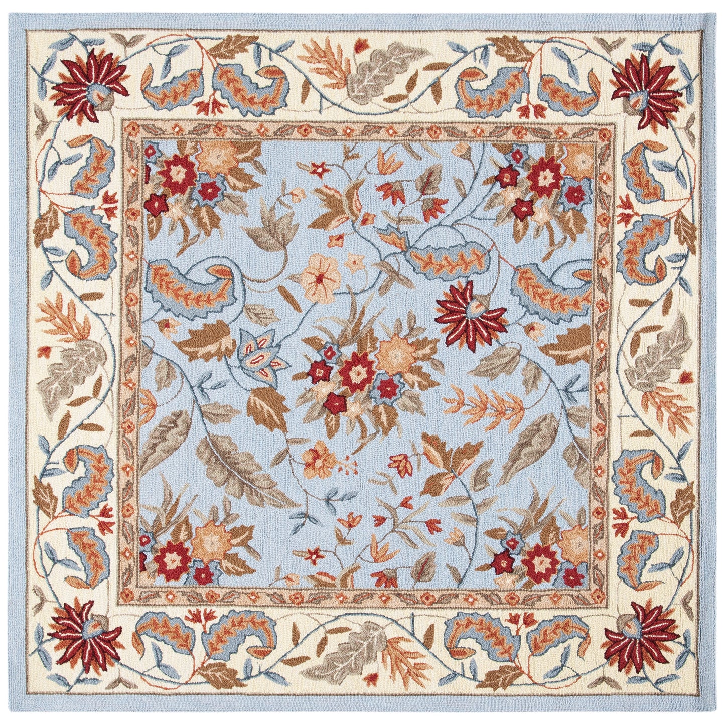 Tapis en laine SAFAVIEH fait main Chelsea Malda style campagne française à motifs floraux