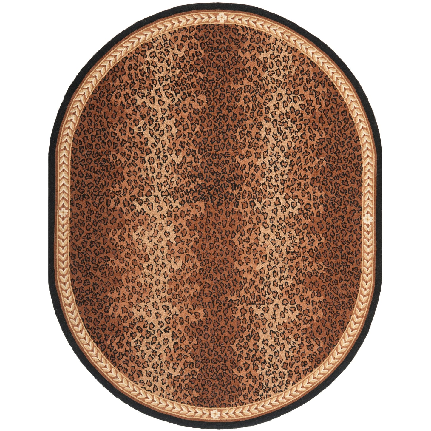 Tapis SAFAVIEH fait main Chelsea Solar Garden Leopard en laine de campagne française