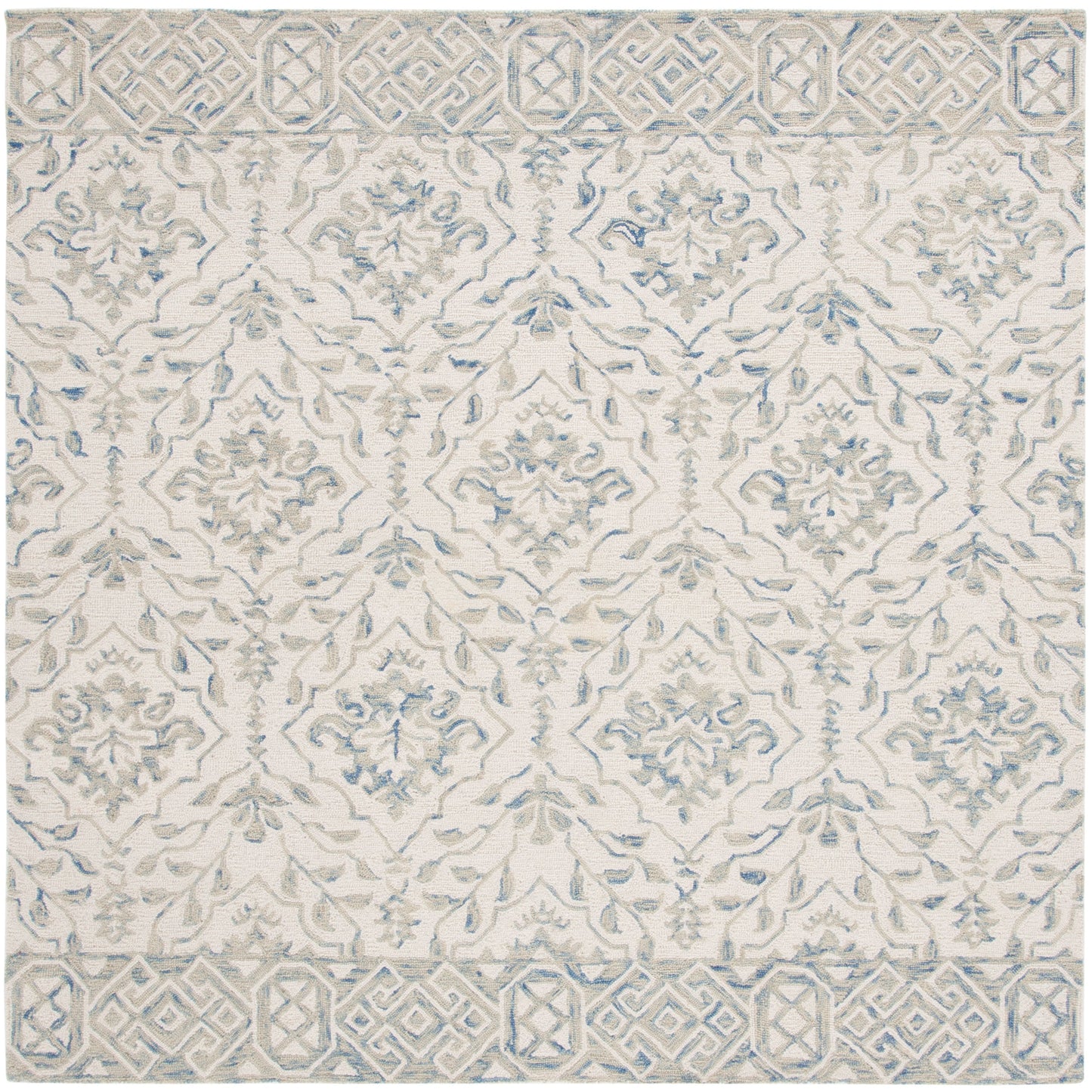 Tapis en laine Elvedina à motif floral, teint à la main par SAFAVIEH