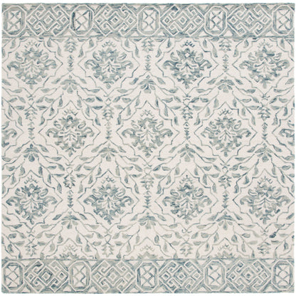 Tapis en laine Elvedina à motif floral, teint à la main par SAFAVIEH