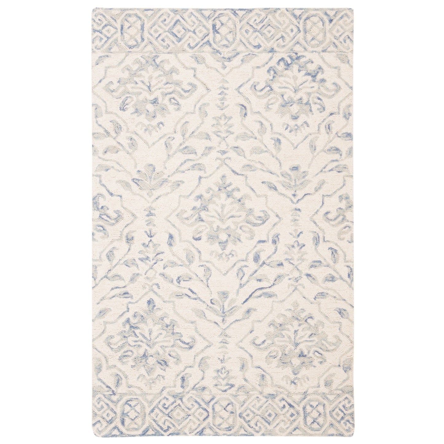 Tapis en laine Elvedina à motif floral, teint à la main par SAFAVIEH