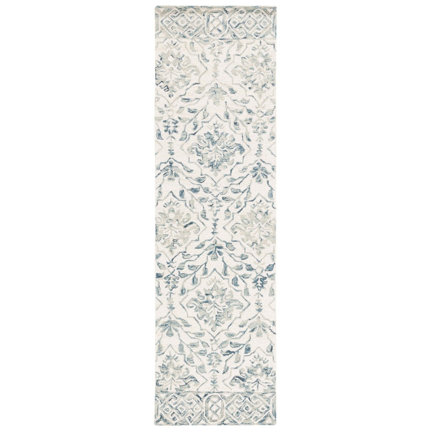 Tapis en laine Elvedina à motif floral, teint à la main par SAFAVIEH