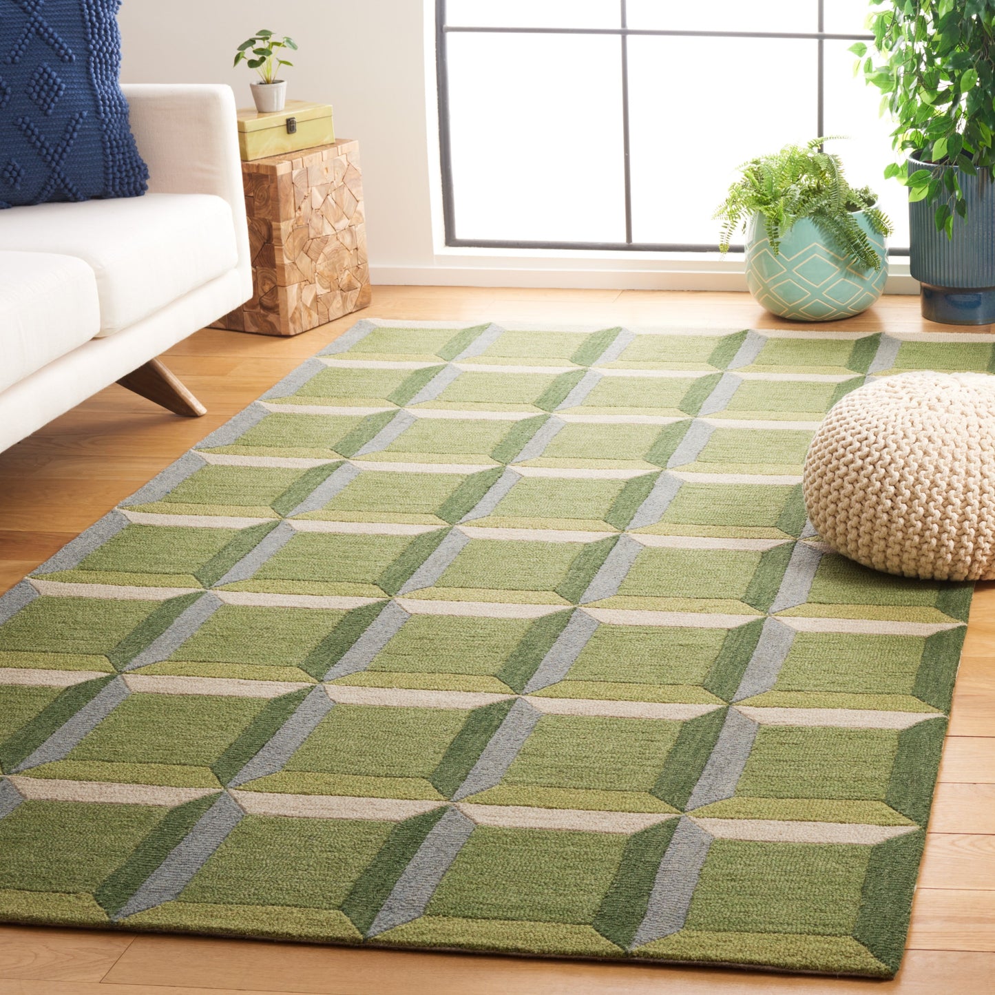 Tapis en laine SAFAVIEH fait main, style Hikariko, moderne du milieu du siècle