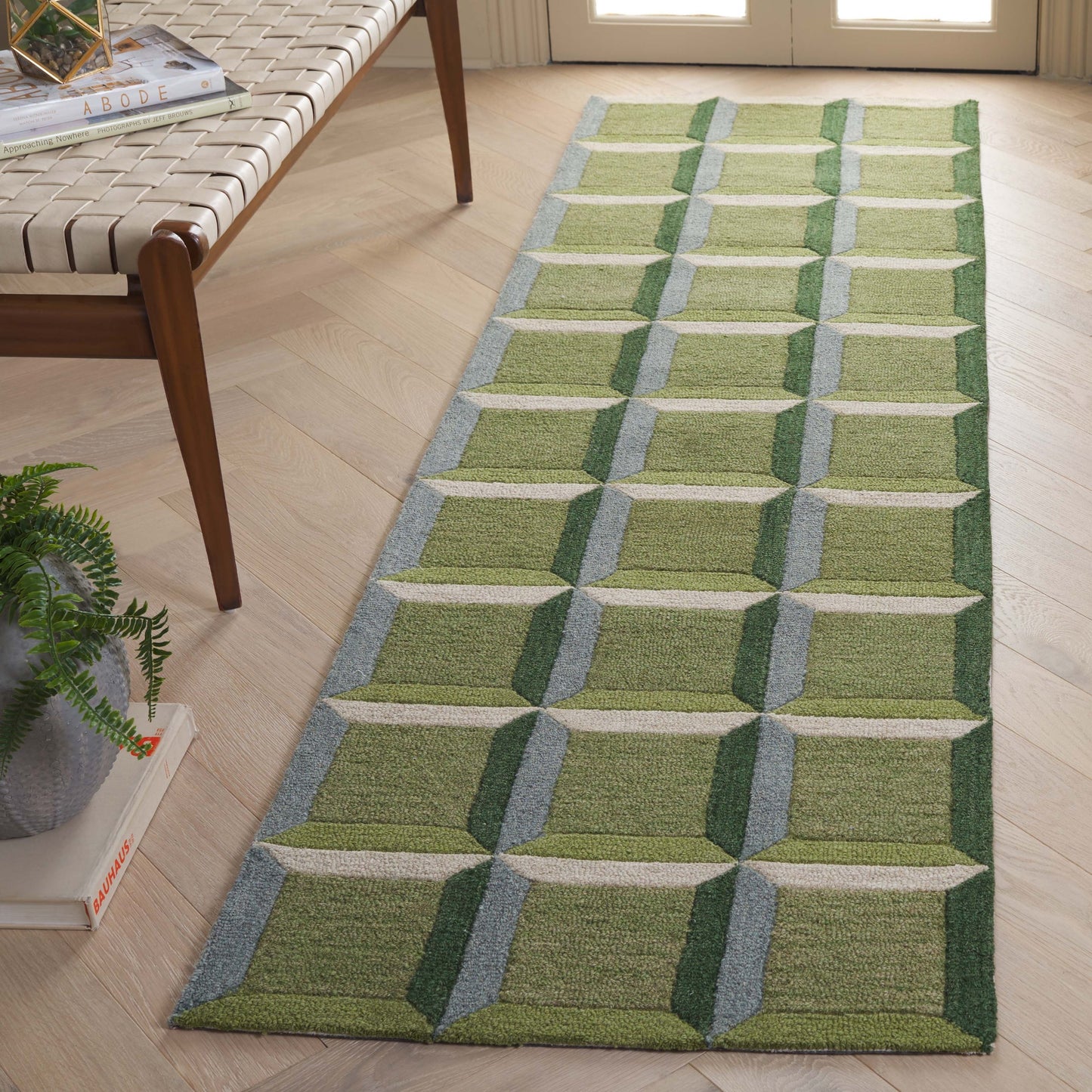 Tapis en laine SAFAVIEH fait main, style Hikariko, moderne du milieu du siècle