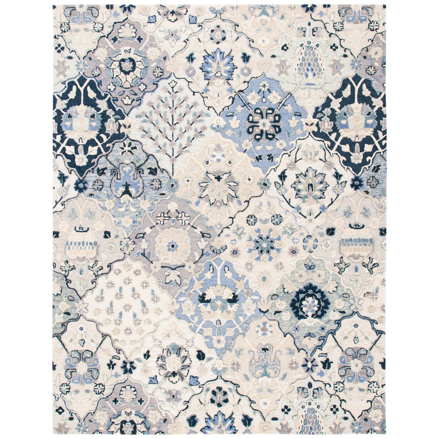 Tapis en laine imprimé floral glamour fait main SAFAVIEH