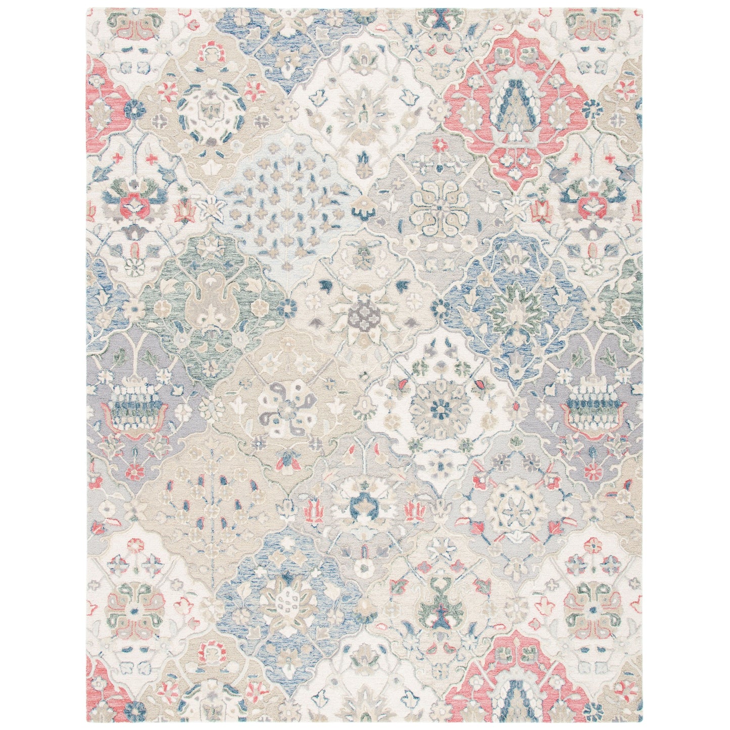 Tapis en laine imprimé floral glamour fait main SAFAVIEH