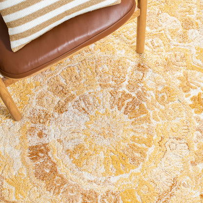 SAFAVIEH Tapis en laine à médaillon moderne Carlijn fait à la main