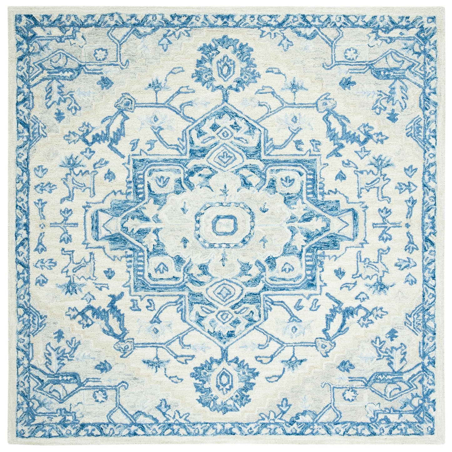 Tapis en laine SAFAVIEH à micro-boucles, motif médaillon Gulseven, fait main