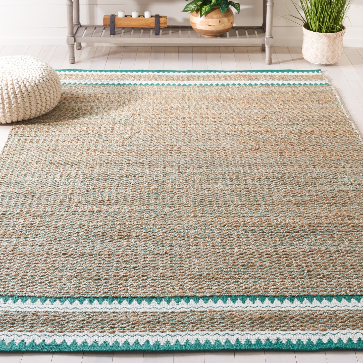 Tapis en jute bohème Jokelien en fibres naturelles fait main SAFAVIEH