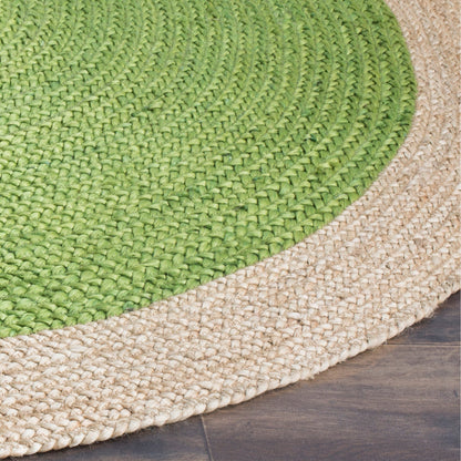Tapis rond en jute à bordure Jolette en fibres naturelles fait main SAFAVIEH
