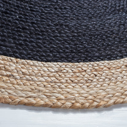 Tapis rond en jute à bordure Jolette en fibres naturelles fait main SAFAVIEH