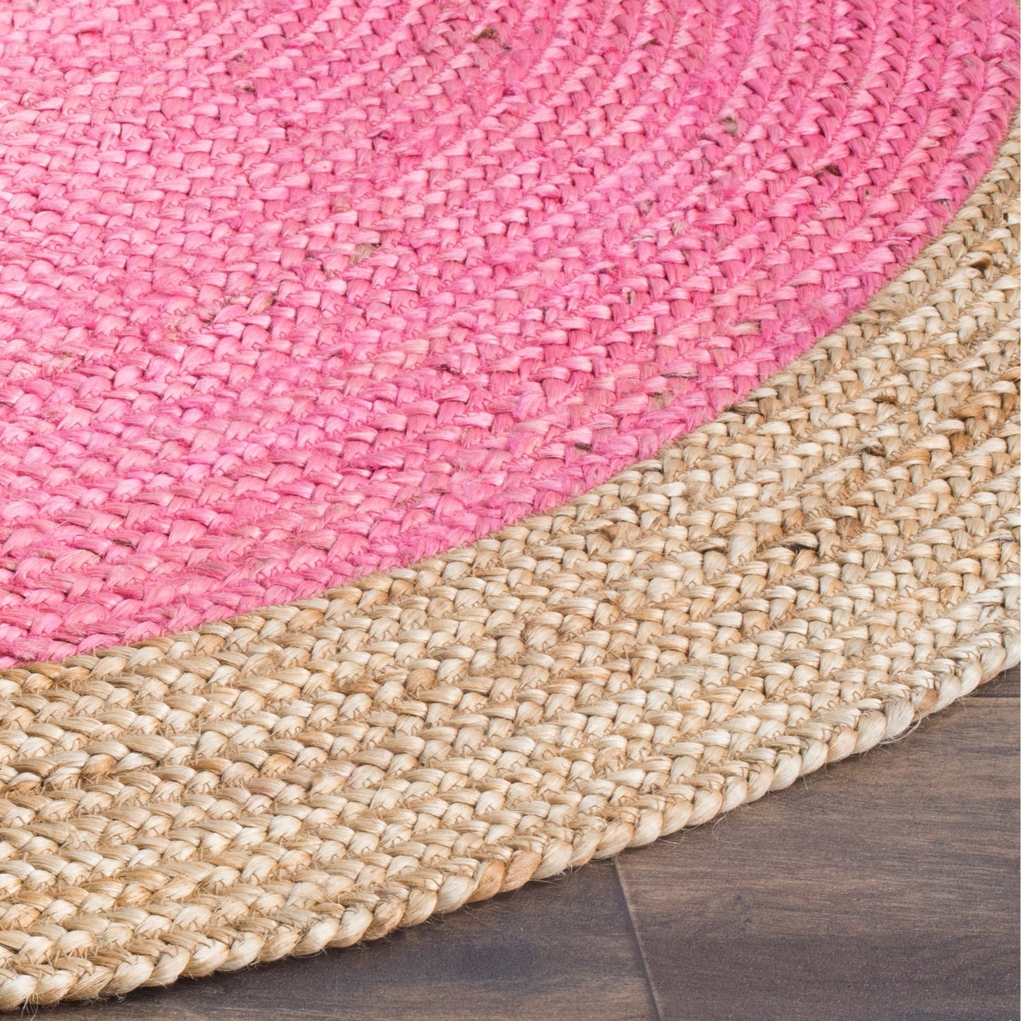 Tapis rond en jute à bordure Jolette en fibres naturelles fait main SAFAVIEH