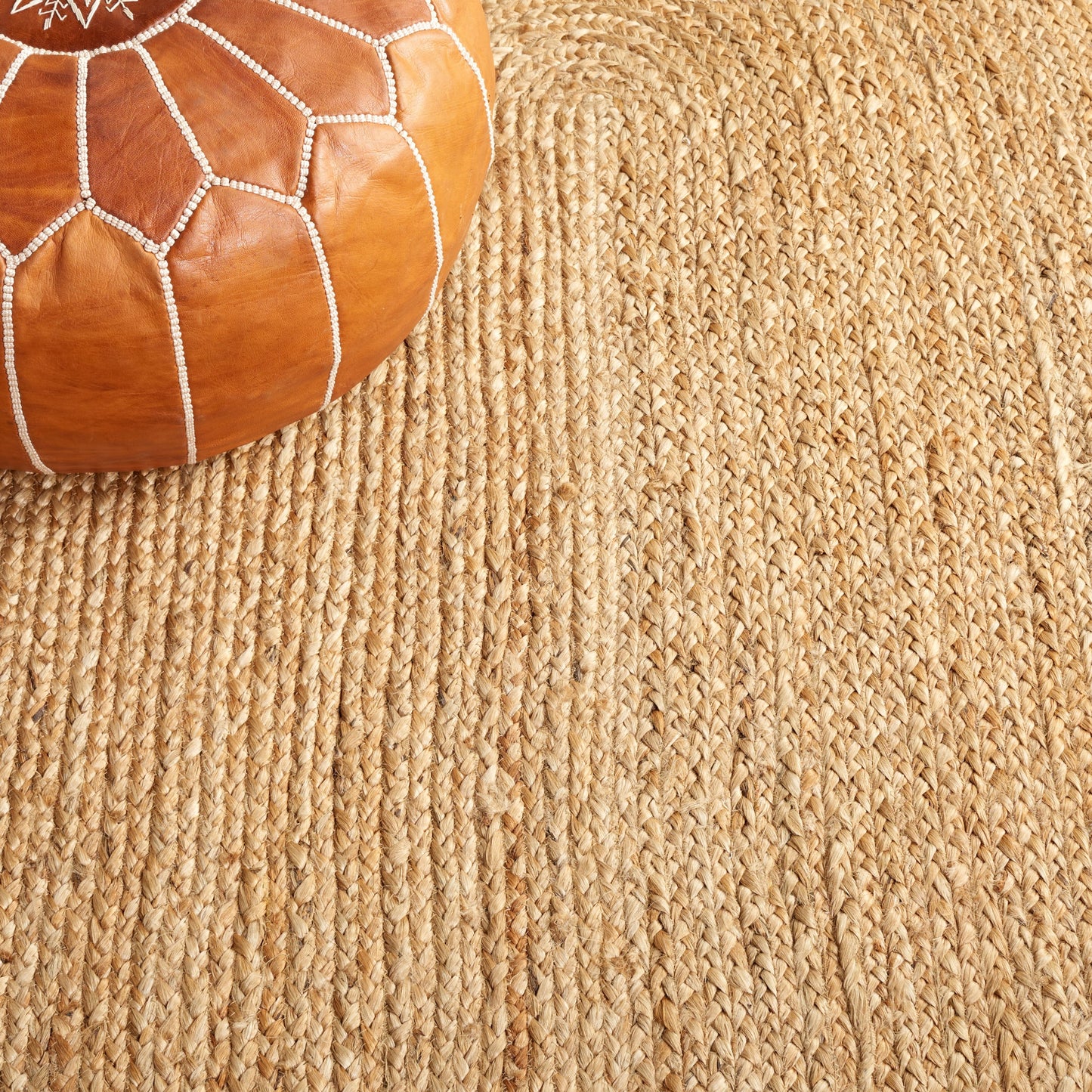 Tapis rond en jute à bordure Jolette en fibres naturelles fait main SAFAVIEH