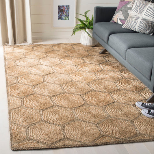 Tapis en jute alvéolé Nargiz en fibres naturelles, fait main, SAFAVIEH