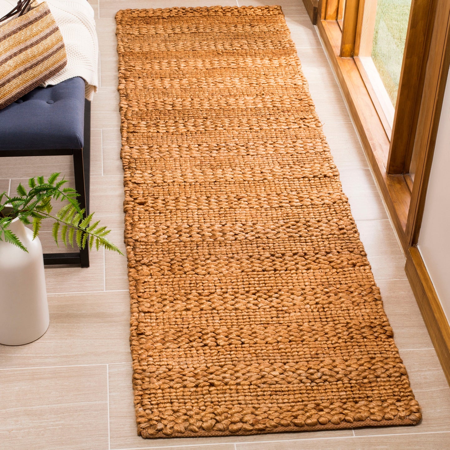 SAFAVIEH Tapis en jute Zaniyah en fibre naturelle fait à la main