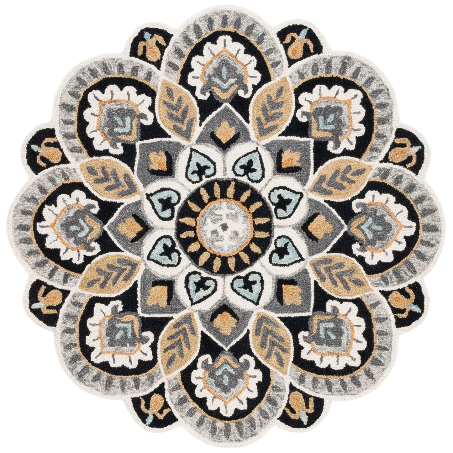 Tapis en laine Sheyla à fleurs ornementales, fait main, SAFAVIEH.