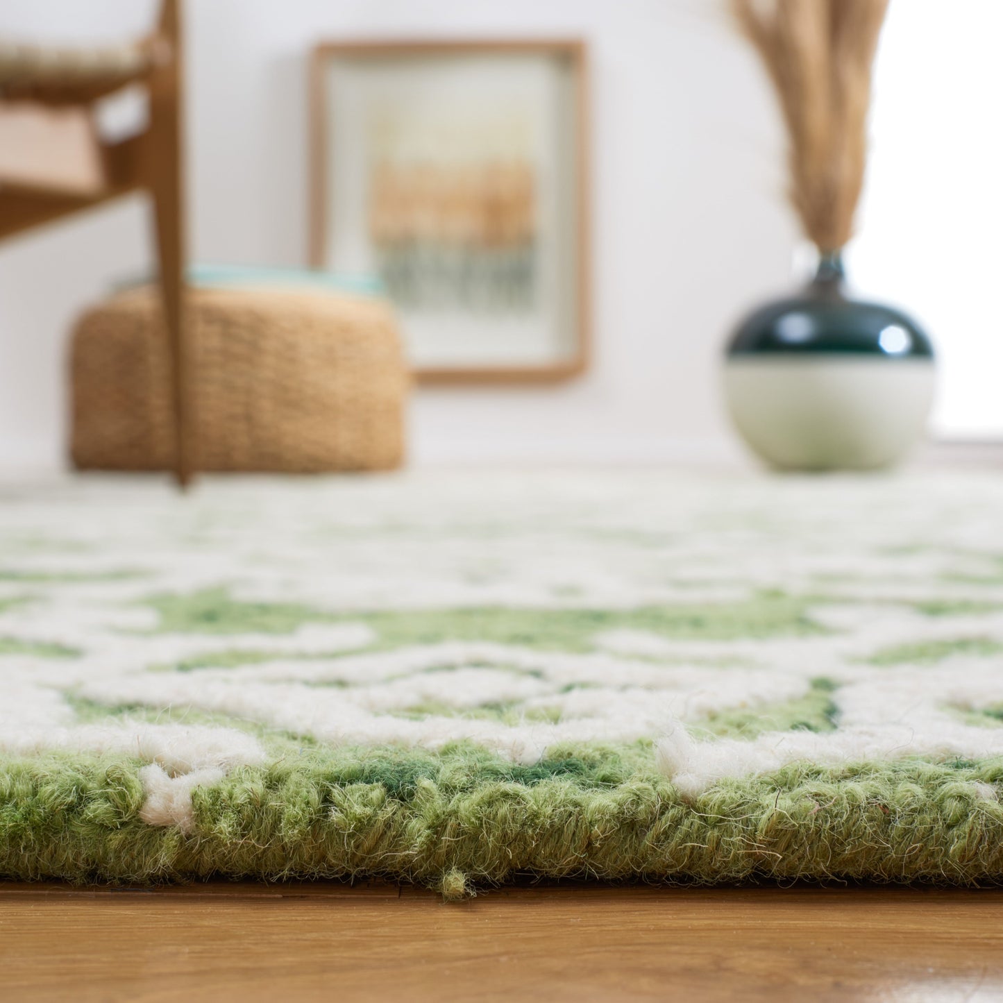 SAFAVIEH, Tapis en laine moderne à motif floral Blossom Vesela, fait main