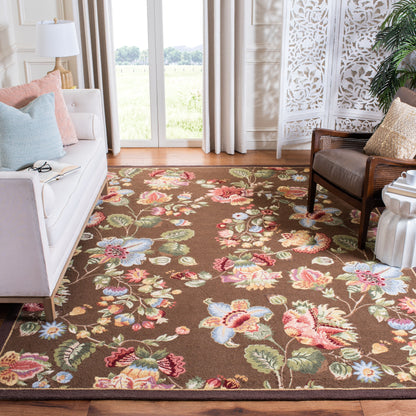SAFAVIEH, Tapis en laine fait main Chelsea Jurendine style campagne française à motifs floraux