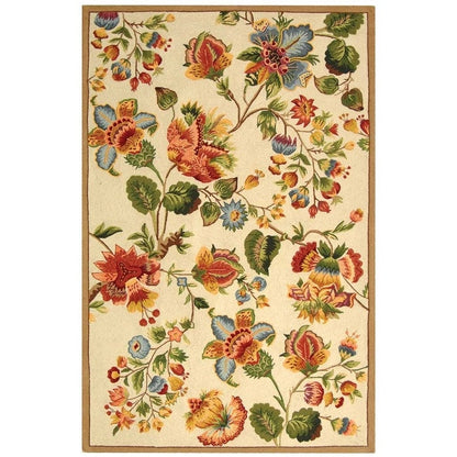 SAFAVIEH, Tapis en laine fait main Chelsea Jurendine style campagne française à motifs floraux