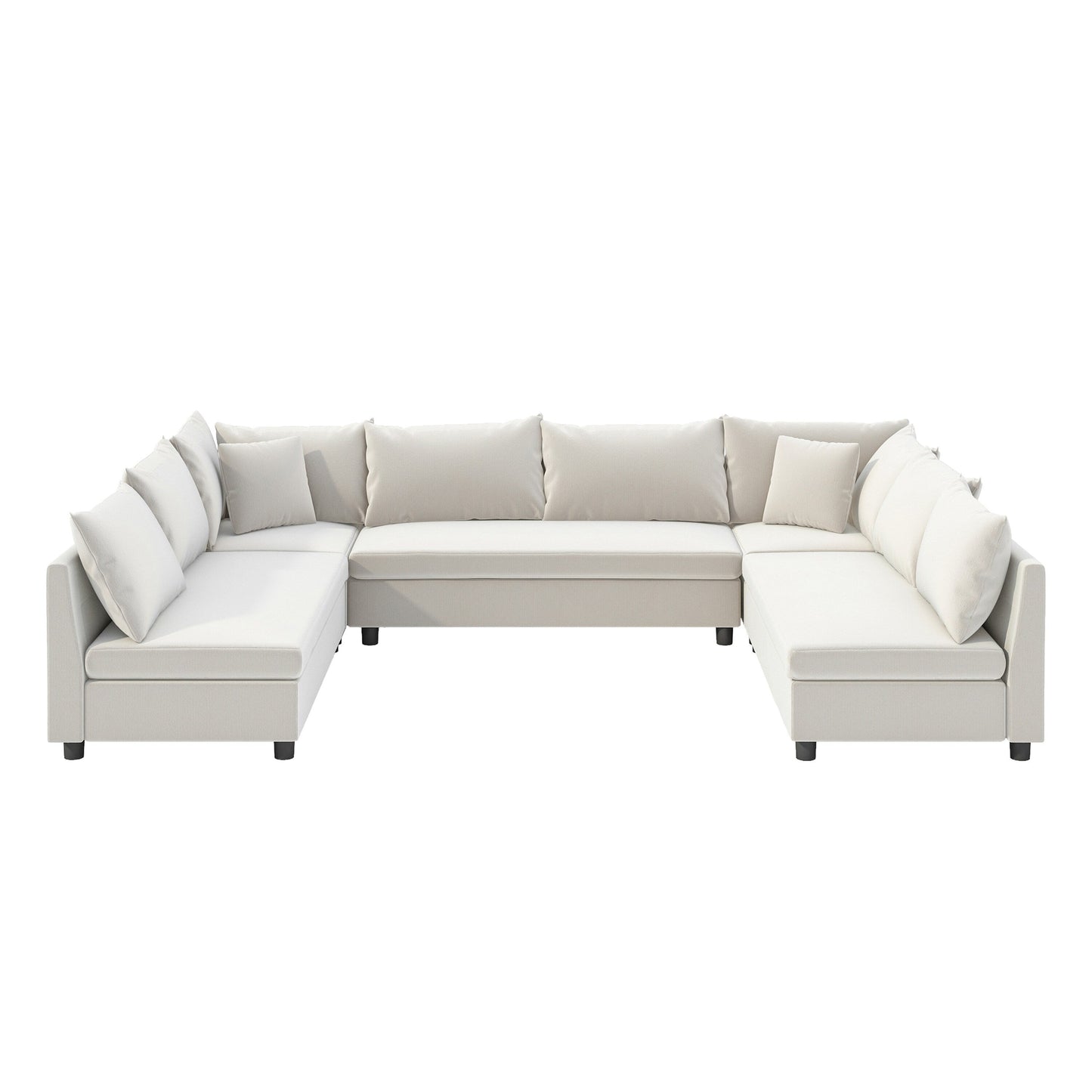 Canapé d'angle réversible en chenille en forme de U, combinaison libre, canapé convertible 8 places surdimensionné