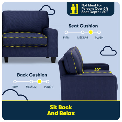 Canapé Serta Palisades 73 avec accoudoirs droits, polyester facile d'entretien, dossier moelleux et coussins d'assise à ressorts ensachés