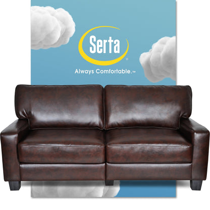 Canapé Serta Palisades 73 avec accoudoirs droits, polyester facile d'entretien, dossier moelleux et coussins d'assise à ressorts ensachés