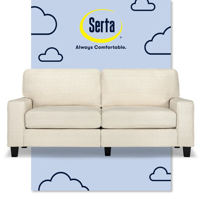 Canapé Serta Palisades 73 avec accoudoirs droits, polyester facile d'entretien, dossier moelleux et coussins d'assise à ressorts ensachés