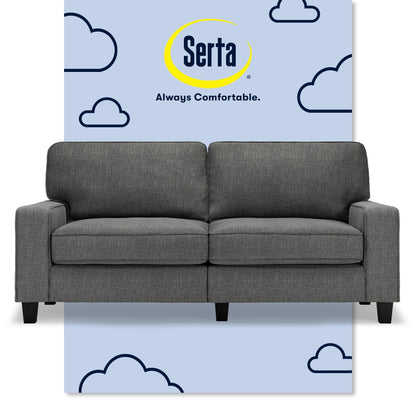 Canapé Serta Palisades 73 avec accoudoirs droits, polyester facile d'entretien, dossier moelleux et coussins d'assise à ressorts ensachés
